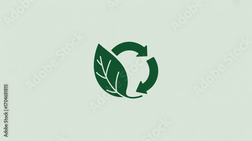 Recycle symbol with leaf for sustainable environment and eco friendly practices vector graphic design 100