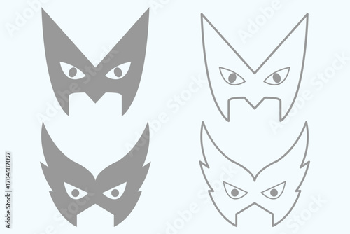 Mask superhero. Carnival mask icon. mask with eye cutouts. Collection of Superhero Masks. eps 10