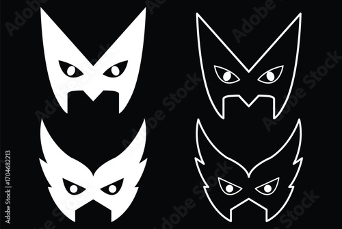 Mask superhero. Carnival mask icon. mask with eye cutouts. Collection of Superhero Masks. eps 10