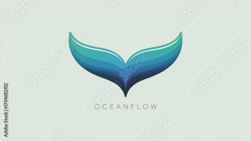 Ocean flow whale tail logo design for marine conservation and aquatic themed brand identity inspiration