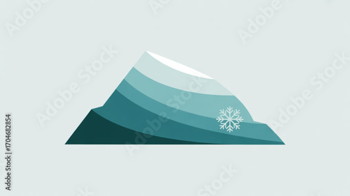 Winter mountain landscape with snowflake vector illustration for christmas and holiday season design needs