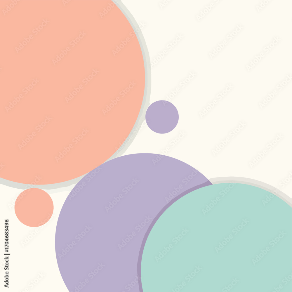 Obraz premium Pastel Circle Abstract Background Minimalist Design with Modern Graphic Art.