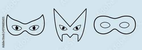 Superhero Mask with Pointed Edges, Isolated on White Background. symbolizing carnival, mystery, and superhero concepts. eps 10