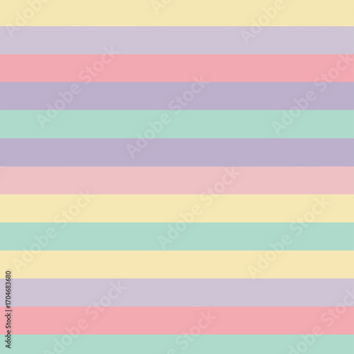Pastel Colored Horizontal Stripes  Seamless Pattern Background Texture with Artistic Design.