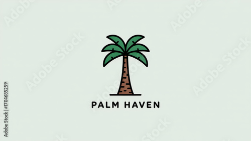 Palm tree vector illustration for tropical vacation logo design and summer holiday travel agency branding icon