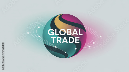 Global trade international business world economy import export commerce and logistics vector illustration