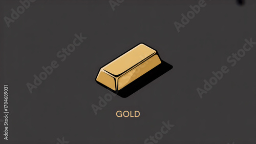 Gold bullion bar illustration for investment precious metal and finance market concept asset value and wealth