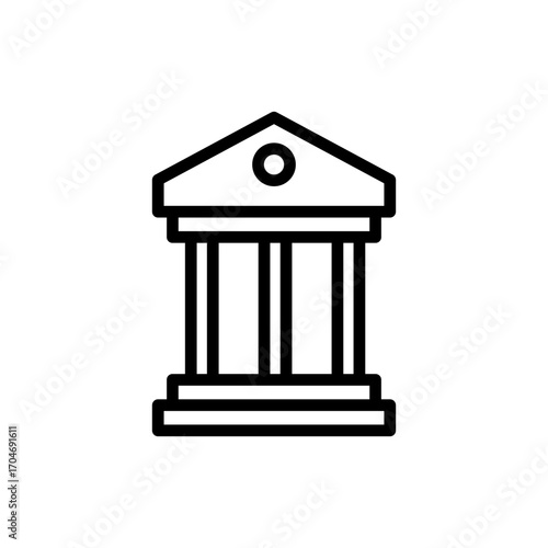 Bank icon symbol for apps and websites. Bank sign and symbol, museum, university