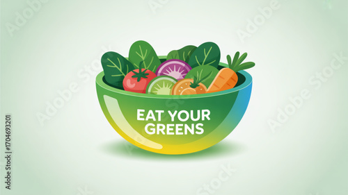 Healthy eating salad bowl with fresh vegetables for wellness and balanced nutrition diet concept
