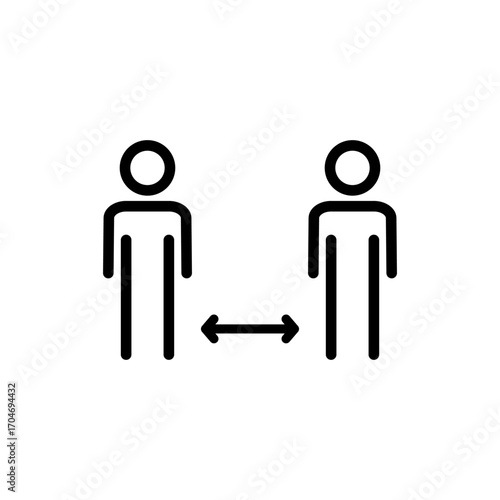 Social distance icon symbol for apps and websites. social distancing sign and symbol. self quarantine sign
