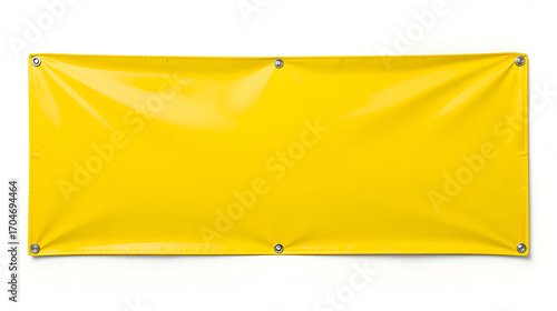 Wallpaper Mural Yellow vinyl banner with grommets on a white background. An eye catching blank sign for announcements, advertisements, and promotions. Torontodigital.ca