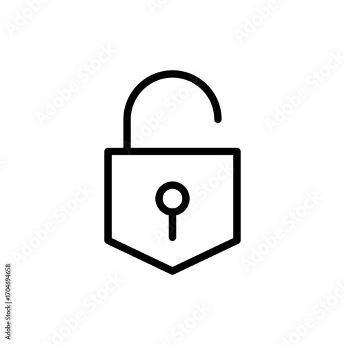 Unlock icon symbol for apps and websites. Unlock sign and symbol. unlocked padlock icon