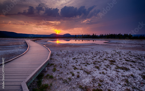 sunset over the river