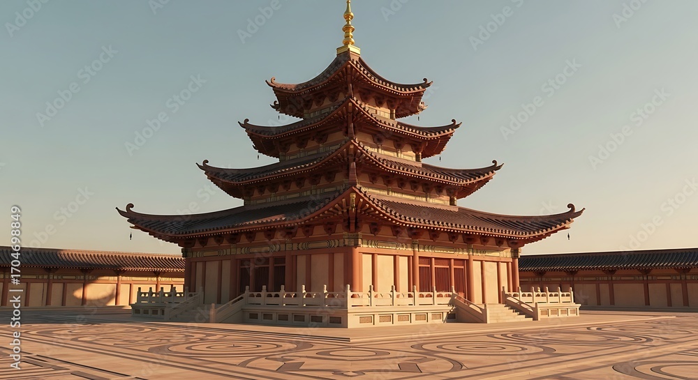 Obraz premium Ancient Chinese Pagoda Architectural Structure.