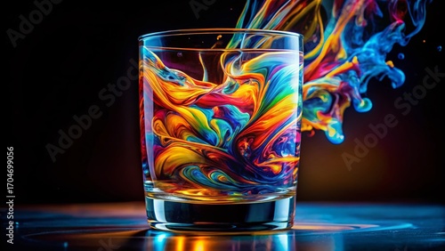 Abstract Ink Swirl in Water – Vintage Macro Photography