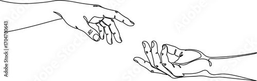 Two hands reaching out to each other in a gesture of connection and hope