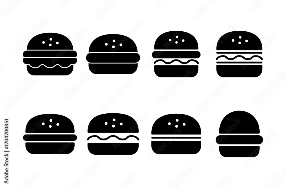 Fototapeta premium Burger icon logo design. burger sign and symbol. hamburger