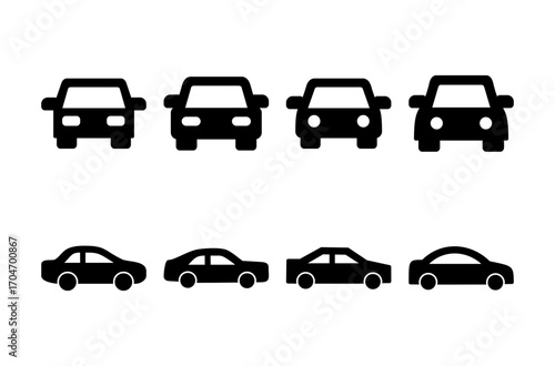 Car icon logo design. car sign and symbol. small sedan