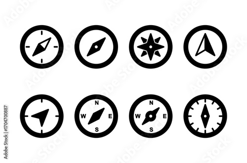 Compass icon logo design. arrow compass icon sign and symbol