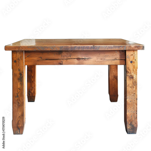 Wooden Table Isolated on White Background