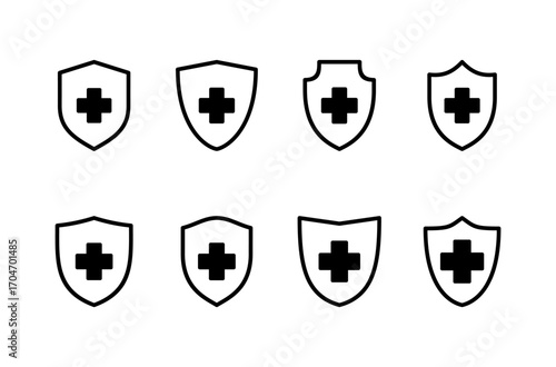 Health insurance icon logo design. Insurance health document sign and symbol