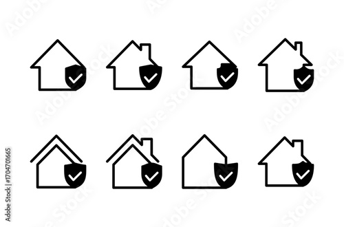 home insurance icon logo design. home protection sign and symbol