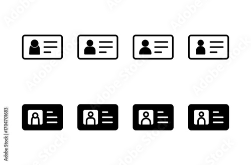 License icon logo design. ID card icon. driver license, staff identification card
