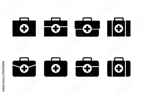 Medical box icon logo design. Medical suitcase sign and symbol. First aid icon