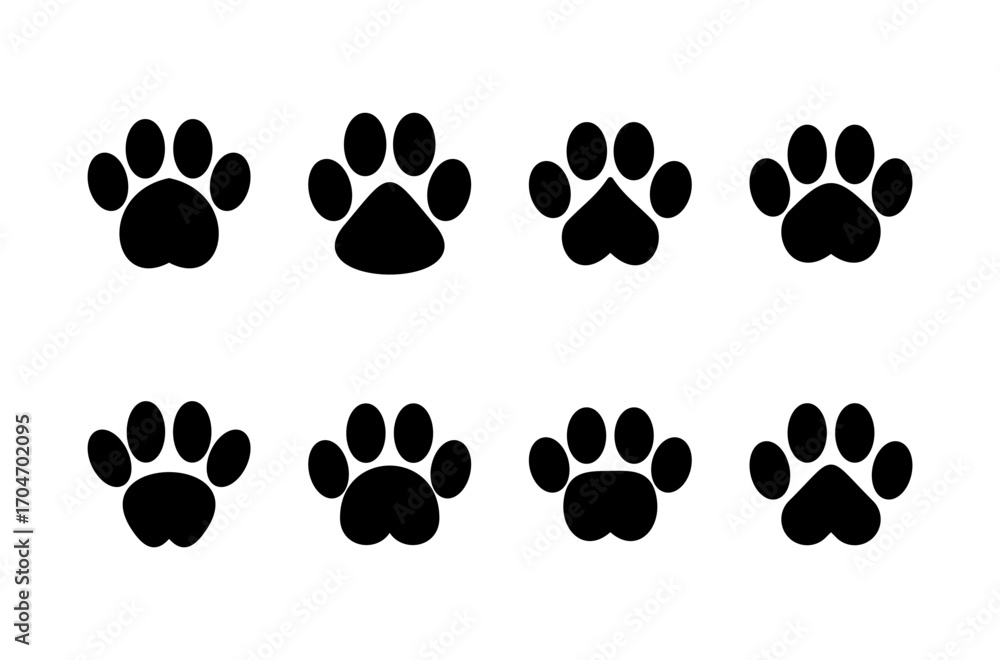 Fototapeta premium Paw icon logo design. paw print sign and symbol. dog or cat paw