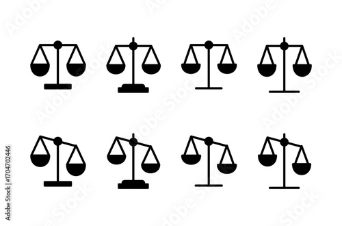 Scales icon logo design. Law scale icon. Justice sign and symbol