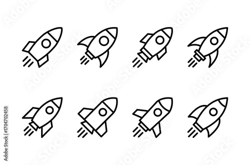 Rocket icon logo design. Startup sign and symbol. rocket launcher icon