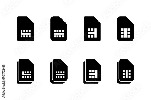 Sim card icon logo design. dual sim card sign and symbol