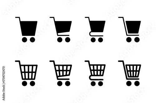 Shopping icon logo design. Shopping cart sign and symbol. Trolley icon