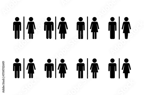 Toilet icon logo design. Girls and boys restrooms sign and symbol. bathroom sign. wc, lavatory