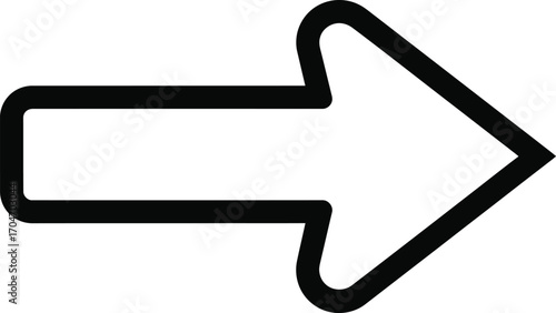 Bold black arrow pointing forward on a clean white background, indicating direction and progress.