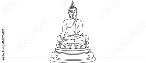 Serene Buddha statue in meditation pose, symbolizing peace and enlightenment