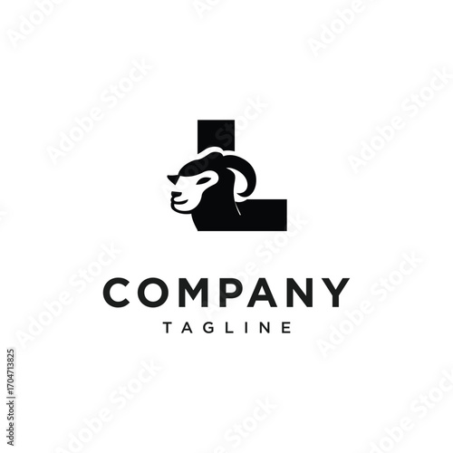 Letter L Merino Sheep Logo Icon Vector