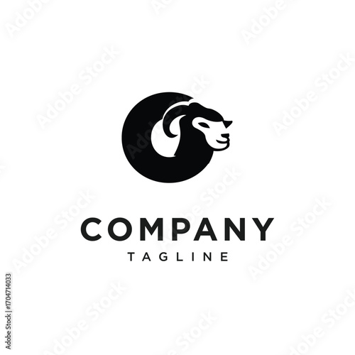 Letter O Merino Sheep Logo Icon Vector