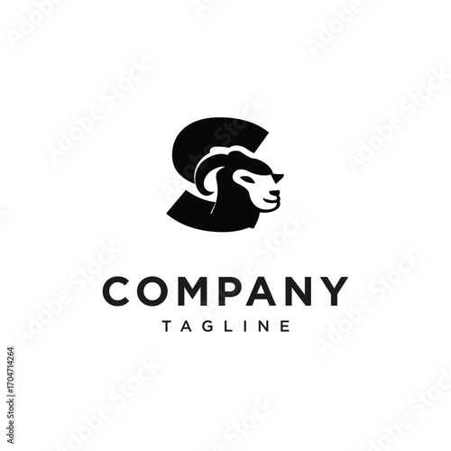 Letter S Merino Sheep Logo Icon Vector