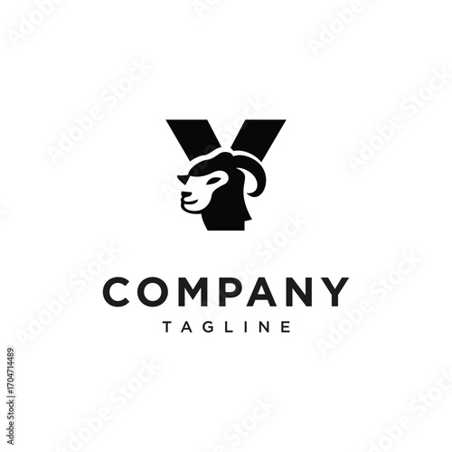 Letter Y Merino Sheep Logo Icon Vector