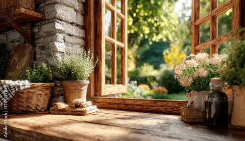 Open Window with Garden View