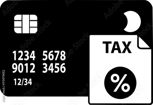 E commerce business tax payment with credit card icon for finance concept