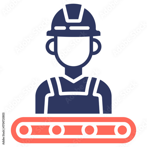 Factory Worker glyph color icon