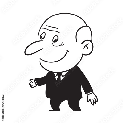 Wallpaper Mural Old man with formal suit black and white vector illustration for classic portrait artwork design
 Torontodigital.ca