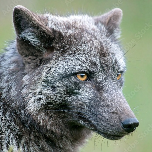 Close-up portrait of a silver fox