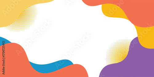 colorful abstract geometric wave pattern with dotted banner template. eps10