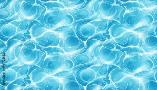 Blue water surface with light reflection, calm and serene ocean pattern for relaxation or summer design projects