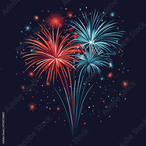 Celebration 4th July USA fireworks