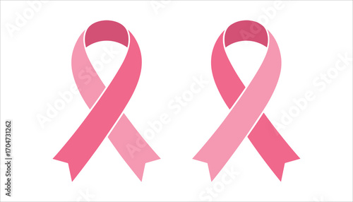 Breast Cancer Awareness Ribbon Vector Pink Symbol of Hope and Support