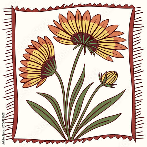 blanket gaillardia dakota reveille vector 
